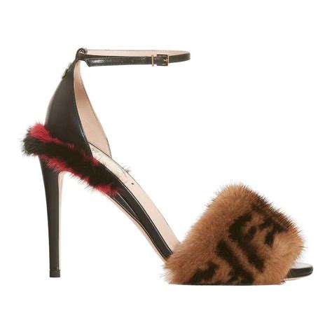 fendi red heels|fendi heels with fur.